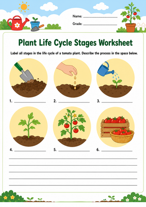 Printable Plant Life Cycle Worksheet | Grade 2 Science