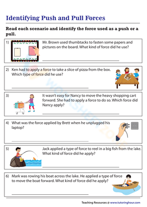 Identifying Push and Pull Forces Worksheet