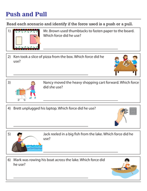 Identifying Push and Pull Forces Worksheet