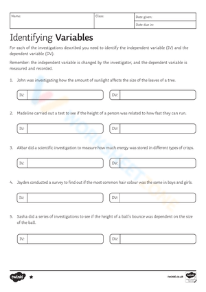Identifying Independent and Dependent Variables