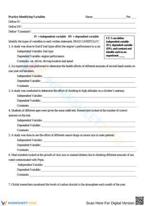 Ecosystems Worksheet