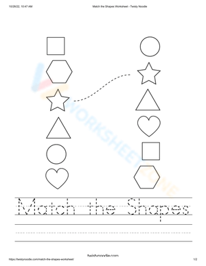 Match the Shapes Activity Worksheet