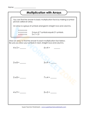 Grade 3 Multiplication Arrays Worksheets 2024