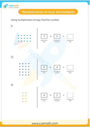 Printable & Interactive Multiplication Arrays Worksheets