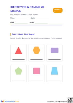 Printable 2D Shapes Worksheet | Grade 2 Geometry Ready