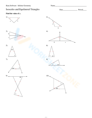 Practice Problems on Isosceles and Equilateral Triangles

