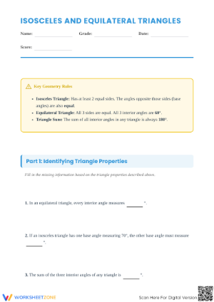 Printable Isosceles & Equilateral Triangles | Grade 4-5