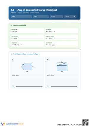 Calculate Area of Composite Figures Worksheet