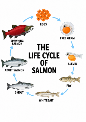 Salmon Life Cycle Diagram | Grade 3 Science Printable