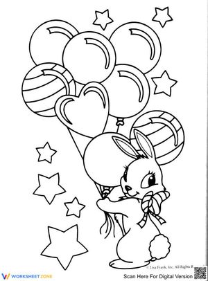 Hare with balloons