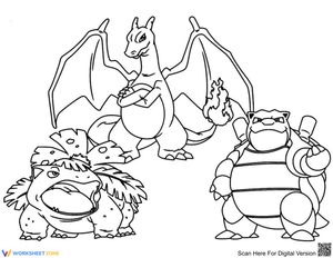 Charizard and His Pokemon Friends Worksheet