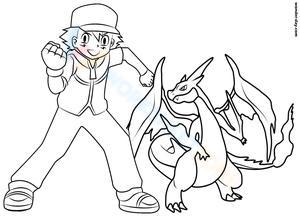 Ash and Charizard