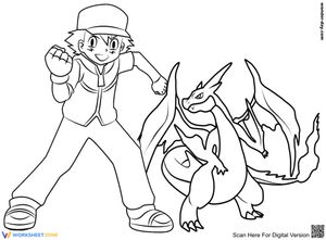 Ash and Charizard