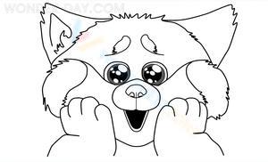 Cute Red Panda Coloring Page