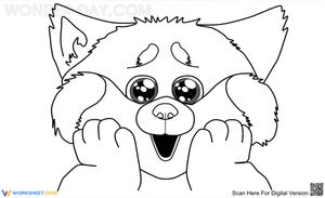 Cute Red Panda Coloring Page