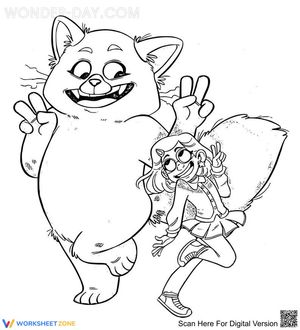 Mei Lee and Panda from Turning Red