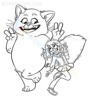 Mei Lee and Panda from Turning Red