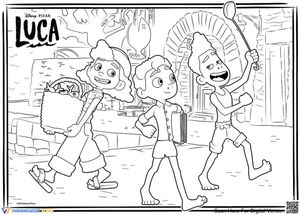 Luca with Friends Coloring Page | Essential Printable