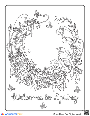 Bird Flower Wreath