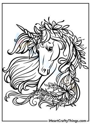 Unicorn with Flower Illustration
