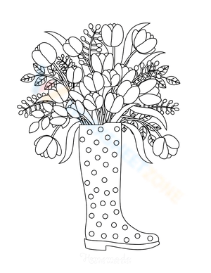 Spotted Rain Boots with Flowers