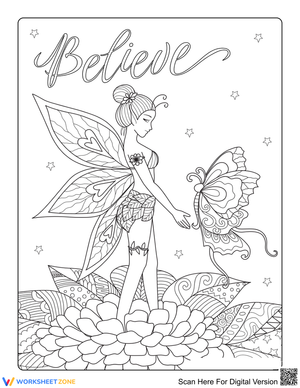 Beautiful Fairy Coloring Page | Essential Grade 10-12