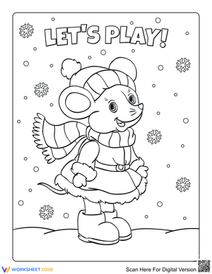 Printable Winter Mouse Coloring Page | Kindergarten Ready