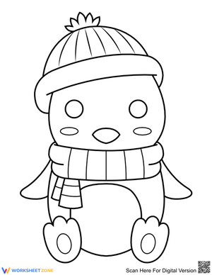 Cute Penguin Coloring Page for Kids