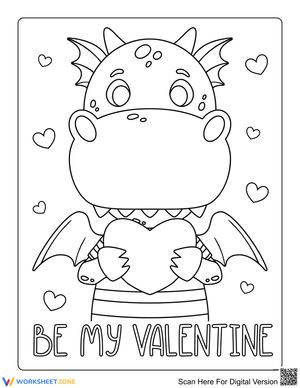Valentine's Day Dragon Coloring Page | Essential Printable
