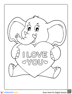 Elephant Heart Coloring Page | Essential Kindergarten Art