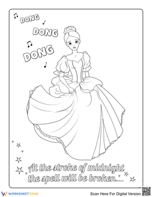 Cinderella Running Printable Coloring Page | Essential