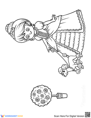 Princess Walking Poodle Printable Coloring Page