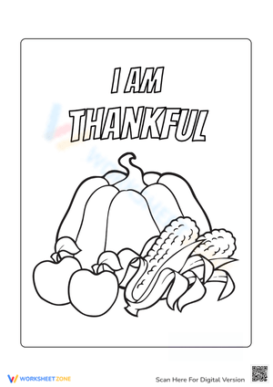 Thanksgiving Theme Coloring Page