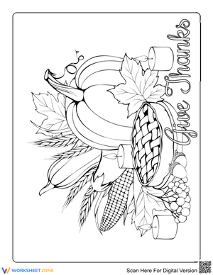 Autumn Food Harvest Coloring Page | Essential K-2 Activity