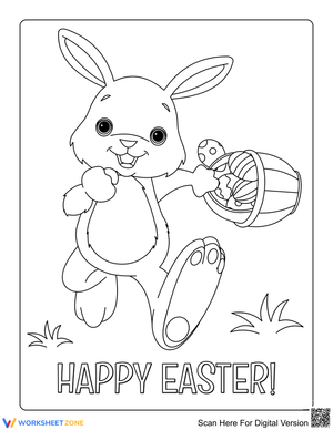 Printable Easter Bunny Coloring Page | Kindergarten Ready
