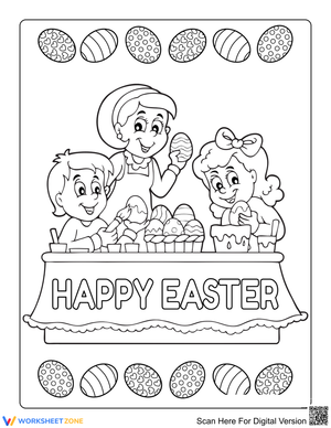 Children Decorating Easter Eggs