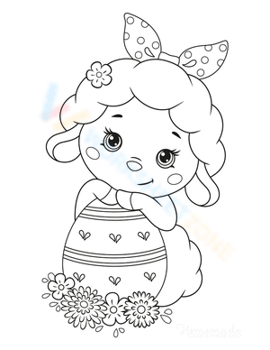 Cute Easter Sheep Illustration