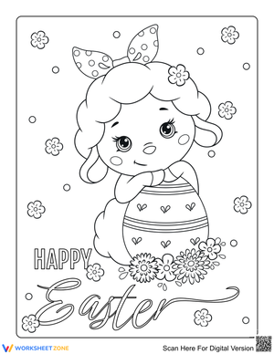 Cute Easter Sheep Illustration