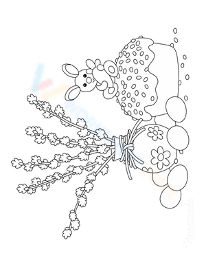 Easter Cake with Willow and Eggs