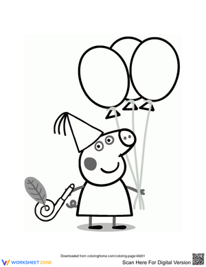 Peppa Pig Birthday Coloring Page | Printable Kindergarten
