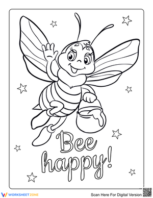 Honey Bee Coloring Page | Printable Kindergarten Art