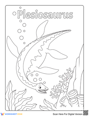 Plesiosaurus Swimming Underwater