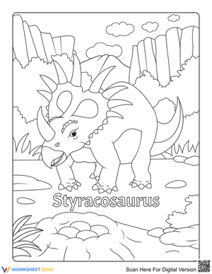 Styracosaurus Dinosaur Coloring Page | Essential Grade K