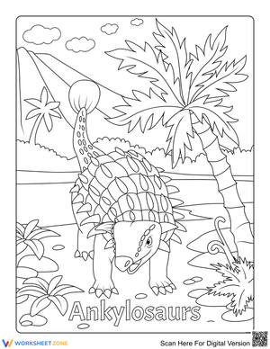 Ankylosaurus Coloring Page | Printable Kindergarten Art