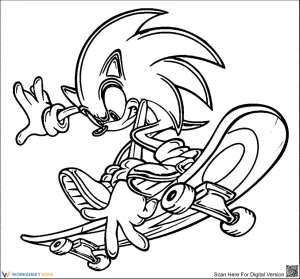 Sonic playing Skateboarding