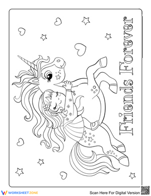 Girl Riding Unicorn Illustration