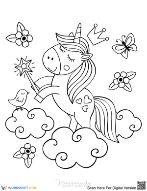 Cute Unicorn in the Cloud