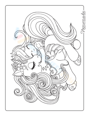 Girl Hugging Unicorn