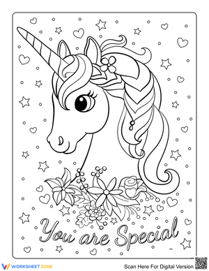 Cute Unicorn Head Illustration