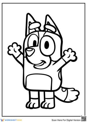 Bluey Bandit Puppy Dog Coloring Page for Kids